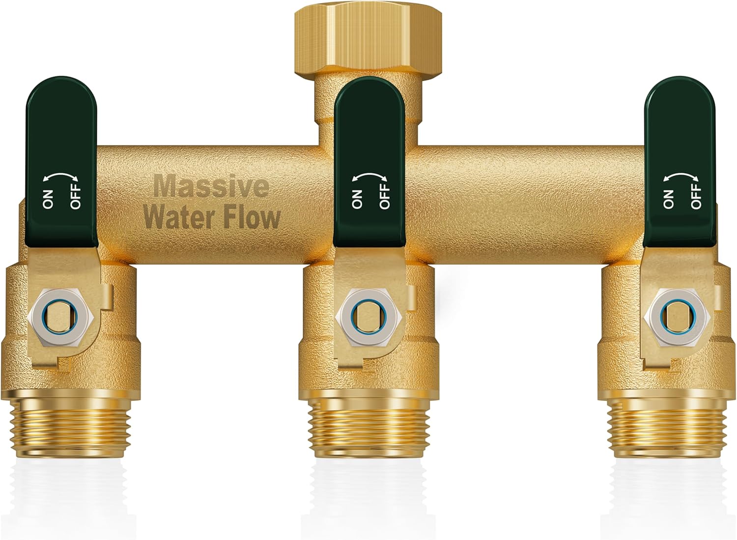 3 Way Hose Splitter, Heavy Duty Full Flow Garden Water Hose Bib Spigot