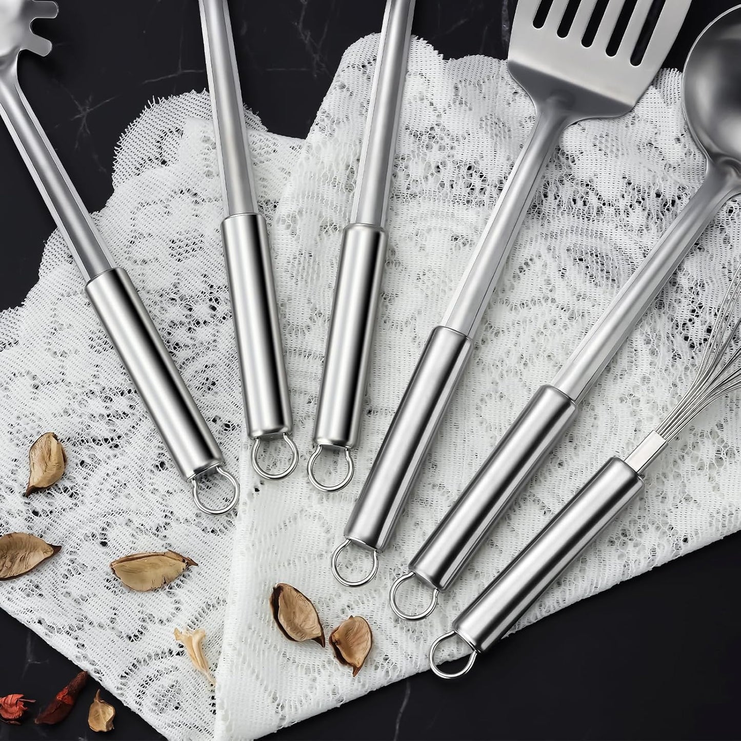 6-Piece Kitchen Cooking Utensils Set, Stainless Steel Kitchen Utensils