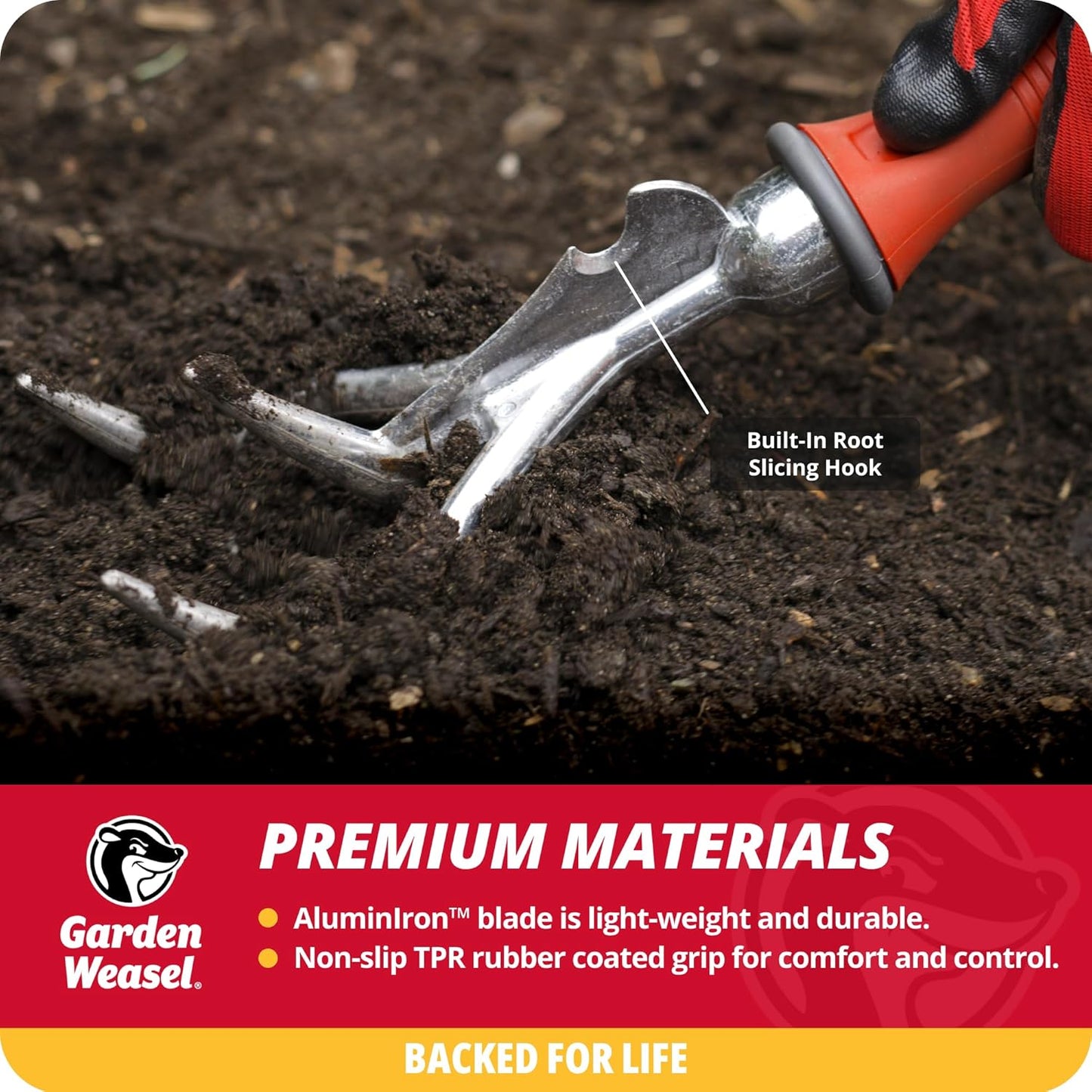 Garden Weasel 3-Piece Hand Tool Combo Set | Trowel, Transplanter and C