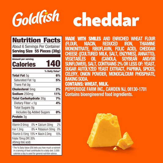 Goldfish Cheddar Cheese Crackers, Baked Snack Crackers, 6.6 oz Bag