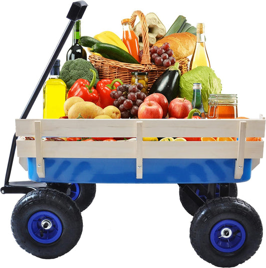Garden Cart Utility Wagon 176 LBS Loading Capacity Steel Garden Wagon 