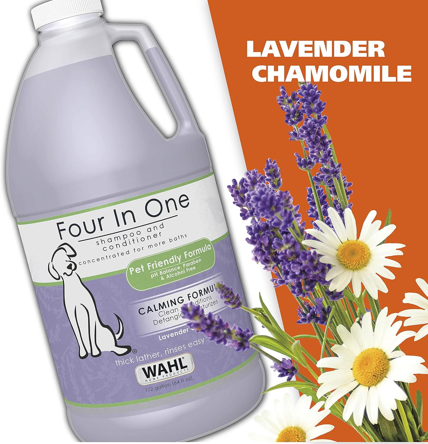 Wahl USA 4-in-1 Calming Pet Shampoo for Dogs with a Lavender Chamomile