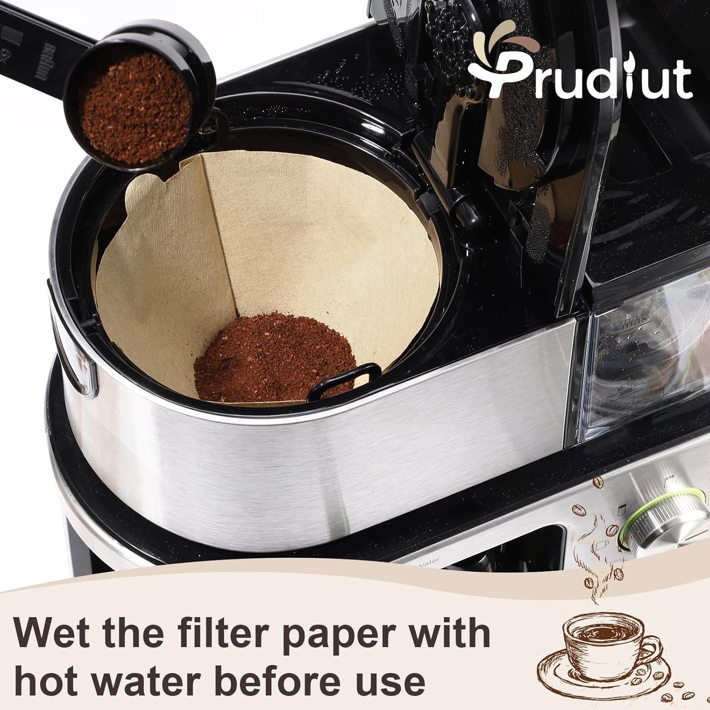 100Pcs Coffee Filters #4, Unbleached Natural Coffee Filters 8-12 Cup, Disposable Coffee Filters, 4 Cone Paper Compatible with Ninja Coffee Maker, Pour Over and Drip Coffee Maker