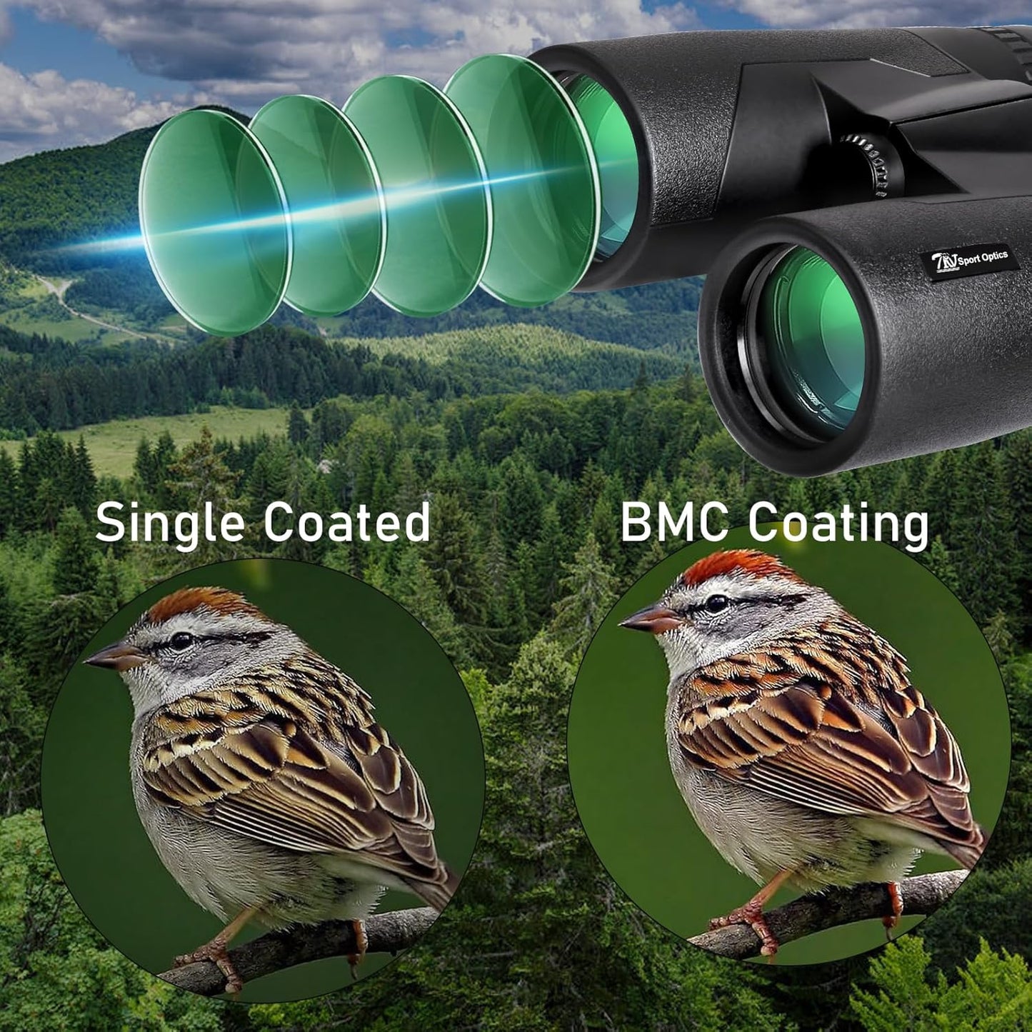 High Power 10x42 Binoculars for Adults with Bak7 Prism & BMC Coating - Binoculars for Birdwatching, Hiking, Concerts