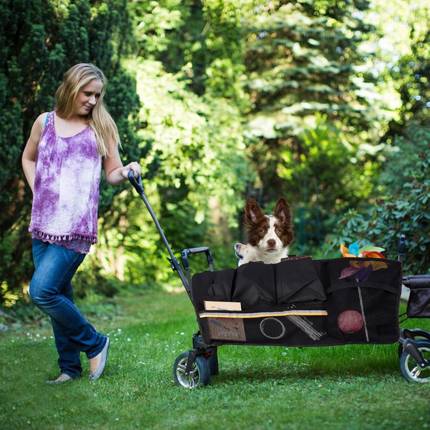 NICENEEDED Universal Collapsible Wagon Side Pocket, Large Capacity Bea