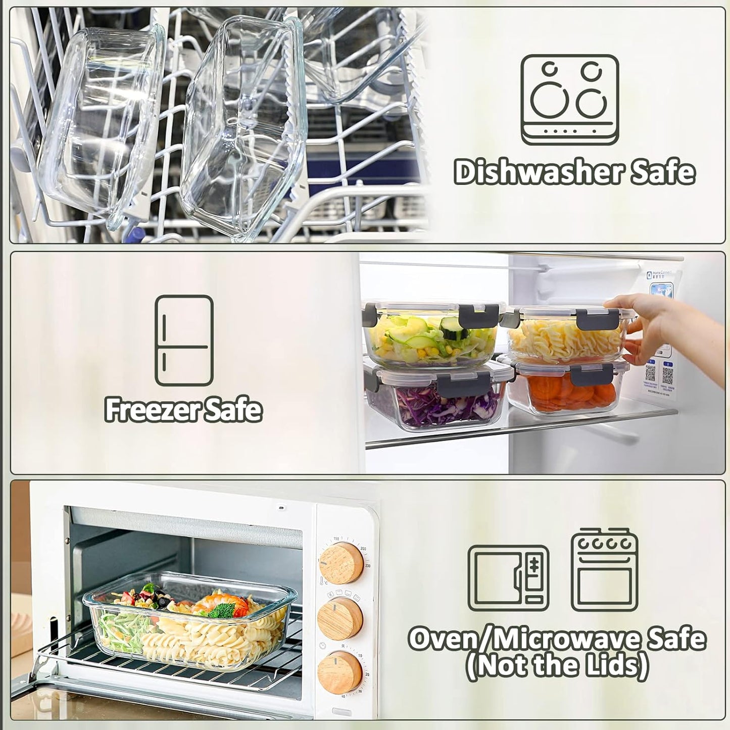 [8-Pack,30 oz]Glass Meal Prep Containers,Glass Food Storage Containers