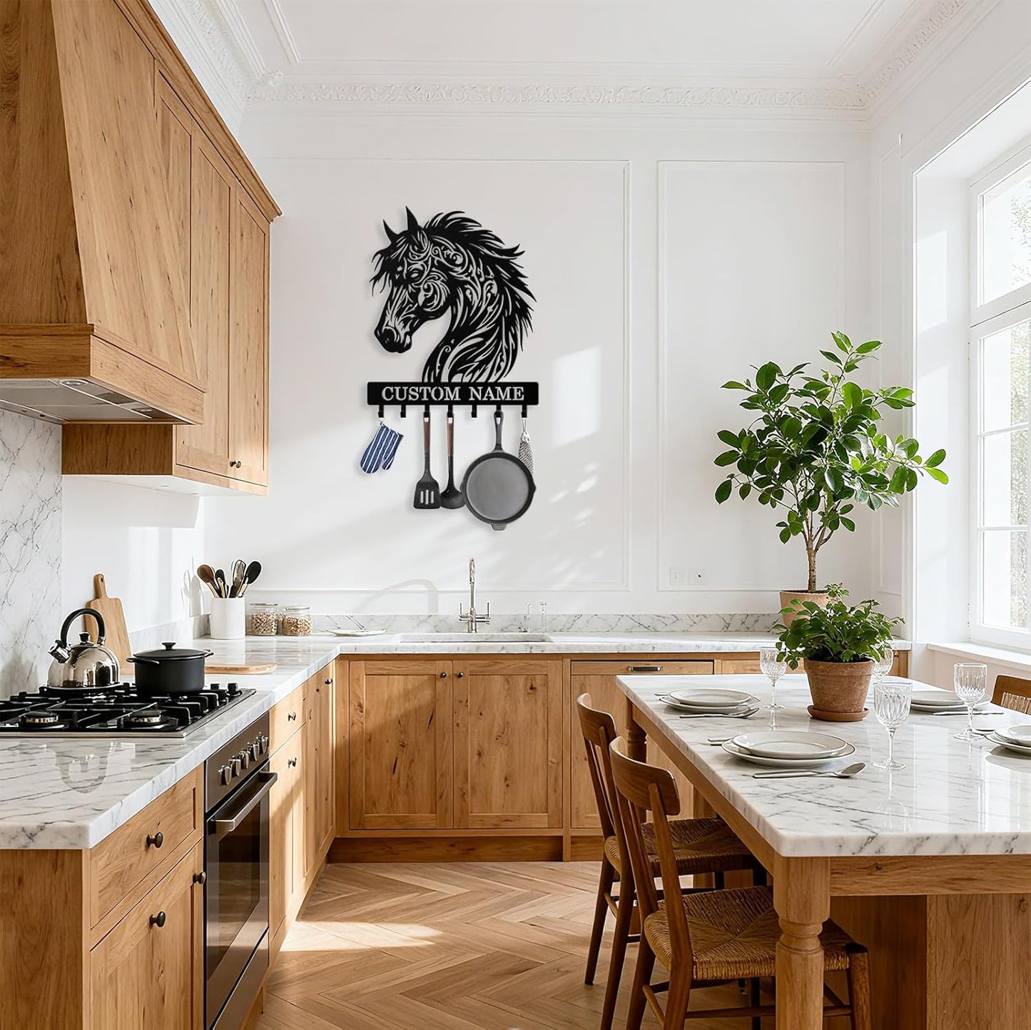Personalized Horse Key Holder Wall Mount, Custom Metal Keys Holder for