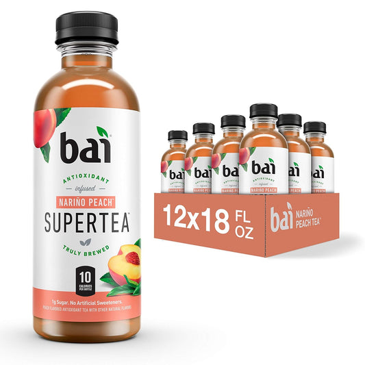 Bai Iced Tea, Narino Peach, Antioxidant Infused Supertea, Crafted with