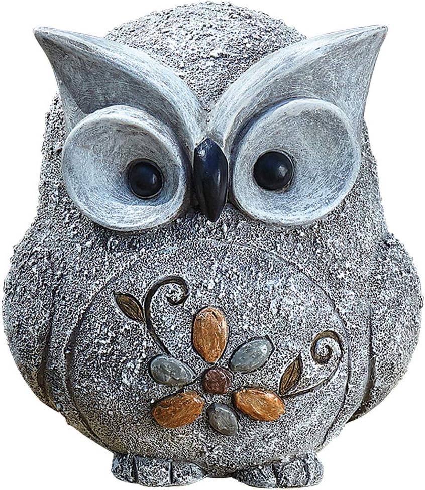 Roman 7.75" H Pebble Owl Statue Pudgy Pals, Garden Decor, Garden Gift
