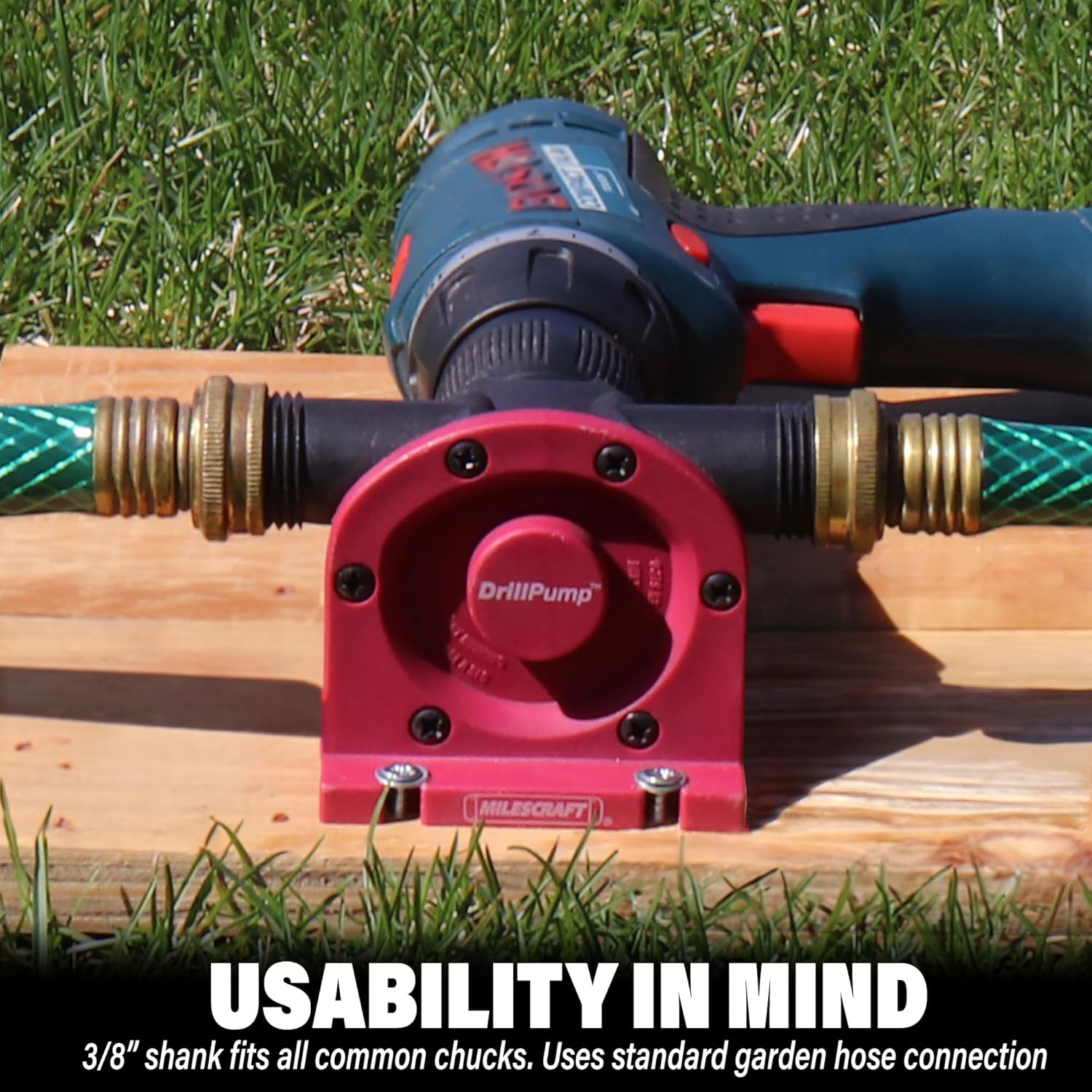 Milescraft 1314 DrillPump750 - Self Priming Water Pump Attachment for 