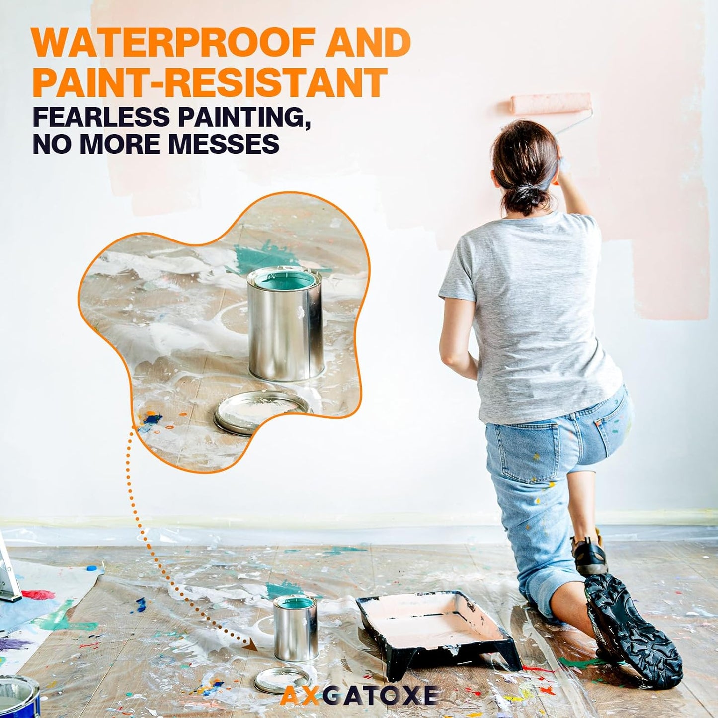 12 x 9 Ft Plastic Drop Cloths (6-Pack) - Disposable Painter's Sheeting
