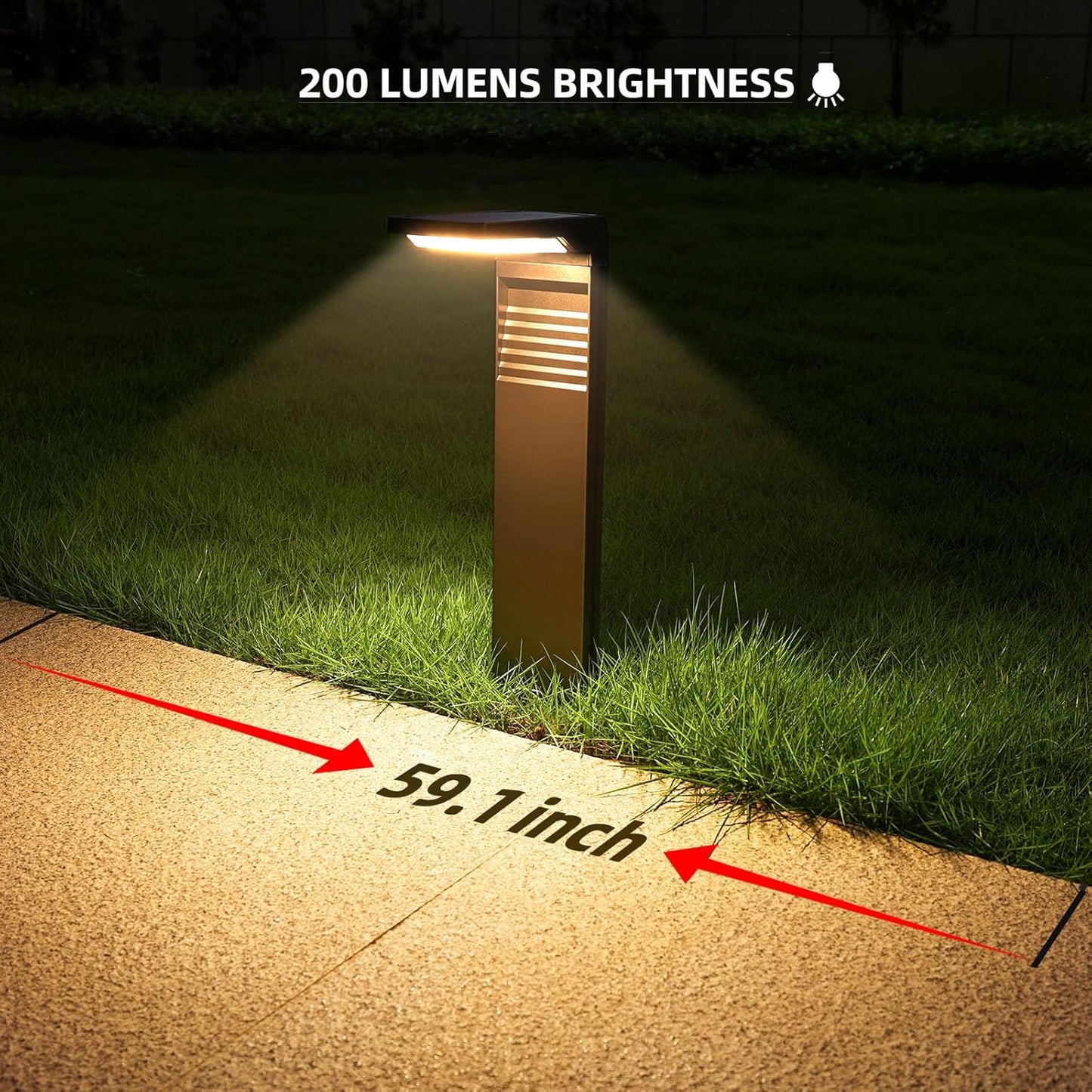Solar Pathway Lights 4 Pack with Warm White and Cool White Mode, Modern Solar Path Lights Outdoor Waterproof, Perfect Solar Lights for Backyard, Lawn, Driveway, Walkway, Garden Decorative.