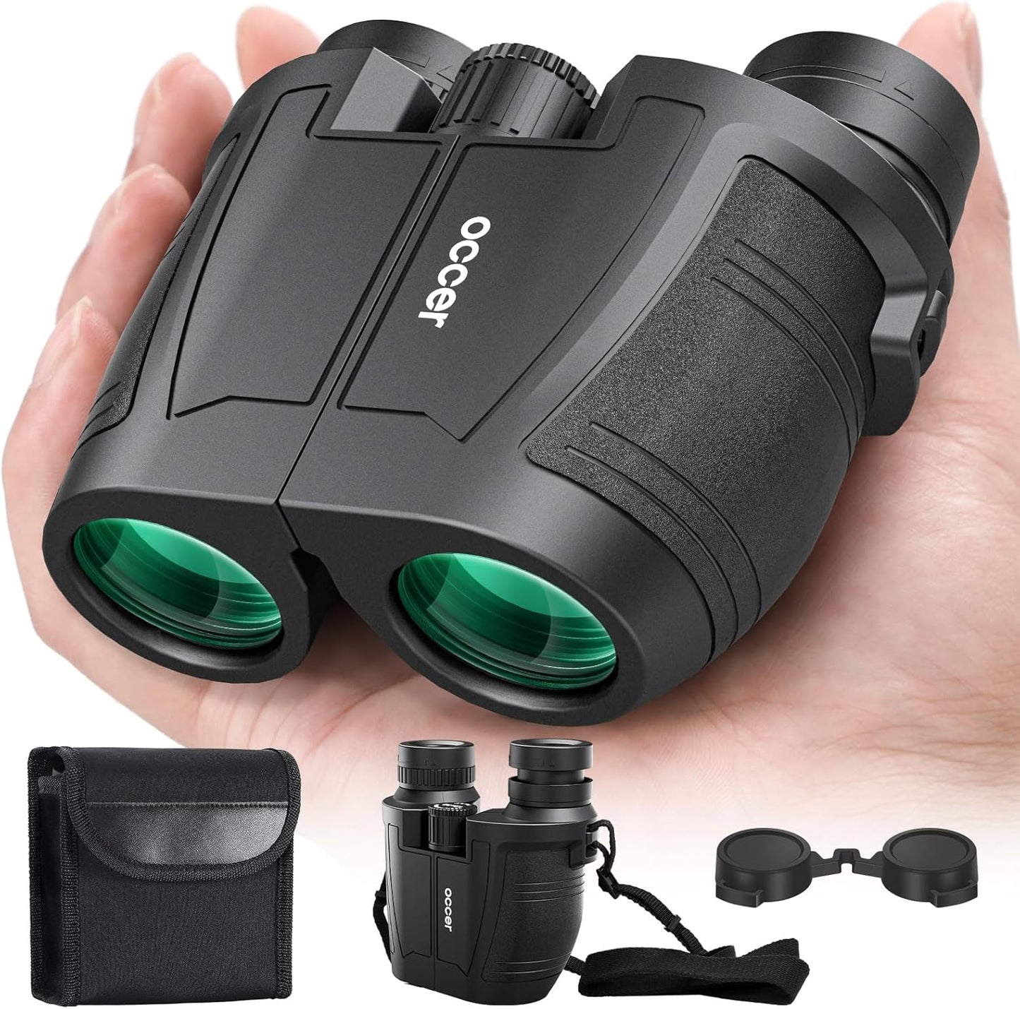 Occer 12x32 Compact Binoculars for Adults High Powered, Large Eyepiece Binocular for Kids - Easy Focus Binoculars for Bird Watching, Cruise Ship, Hunting, Travel, Sightseeing