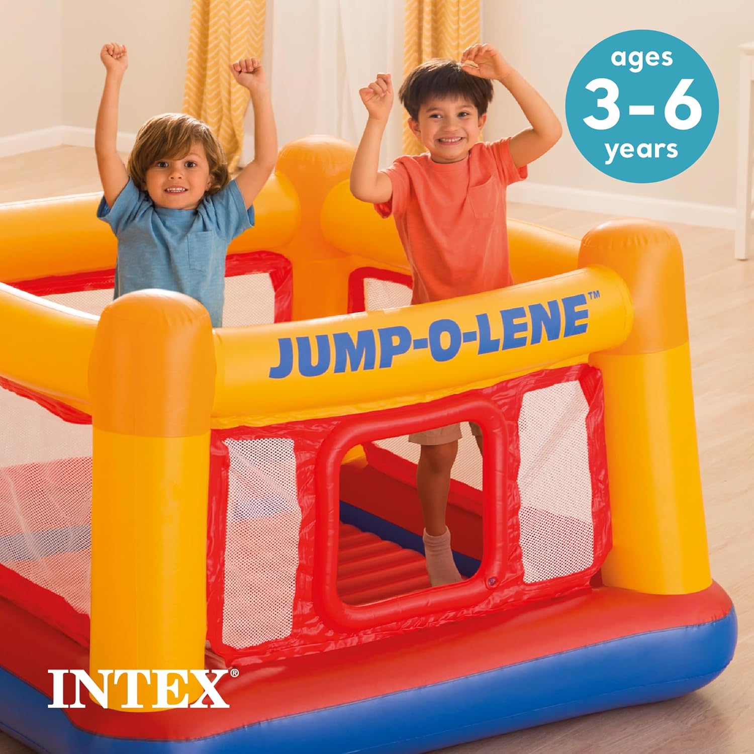 Intex Inflatable Jump-O-Lene Trampoline Bounce House with Crawl-Thru D