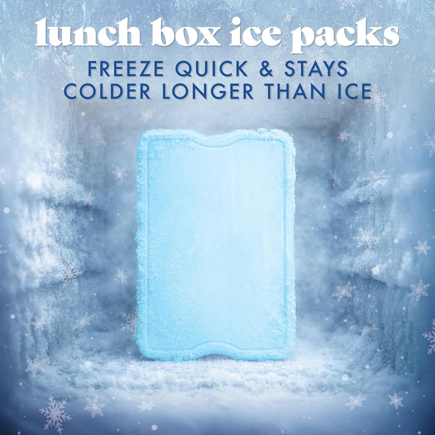 Cool Coolers by Fit & Fresh 4 Pack XL Slim Ice Packs, Quick Freeze Space Saving Reusable Ice Packs for Lunch Boxes or Coolers, Blue, 239ICE, 4 count (Pack of 1)