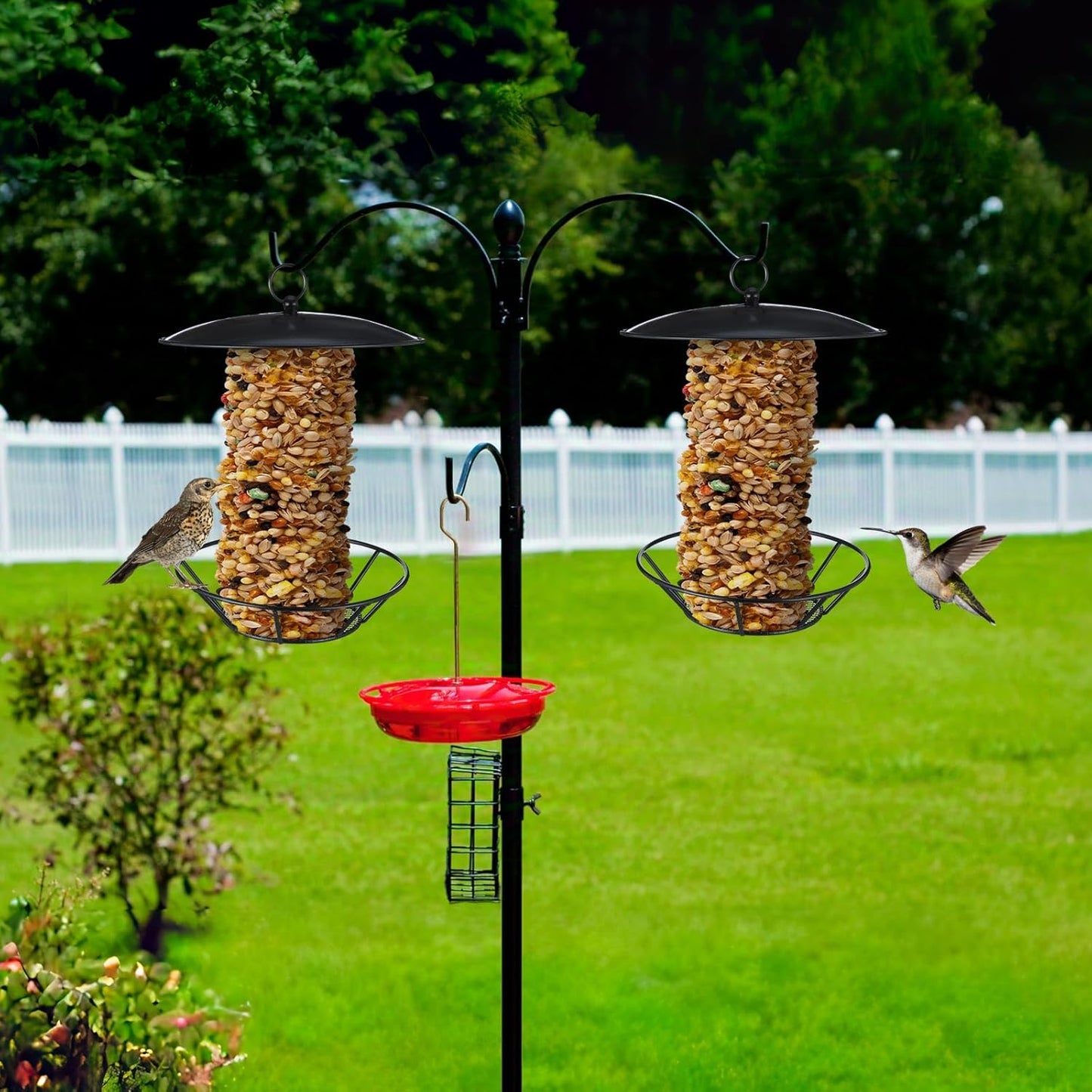 1 Pack Cylinder Bird Feeder Outdoor S-6-2 Seed Cake Feeder Metal Suet Cake Holder Backyard Wild Birdfeeding Bird Feeders for Outdoors Garden