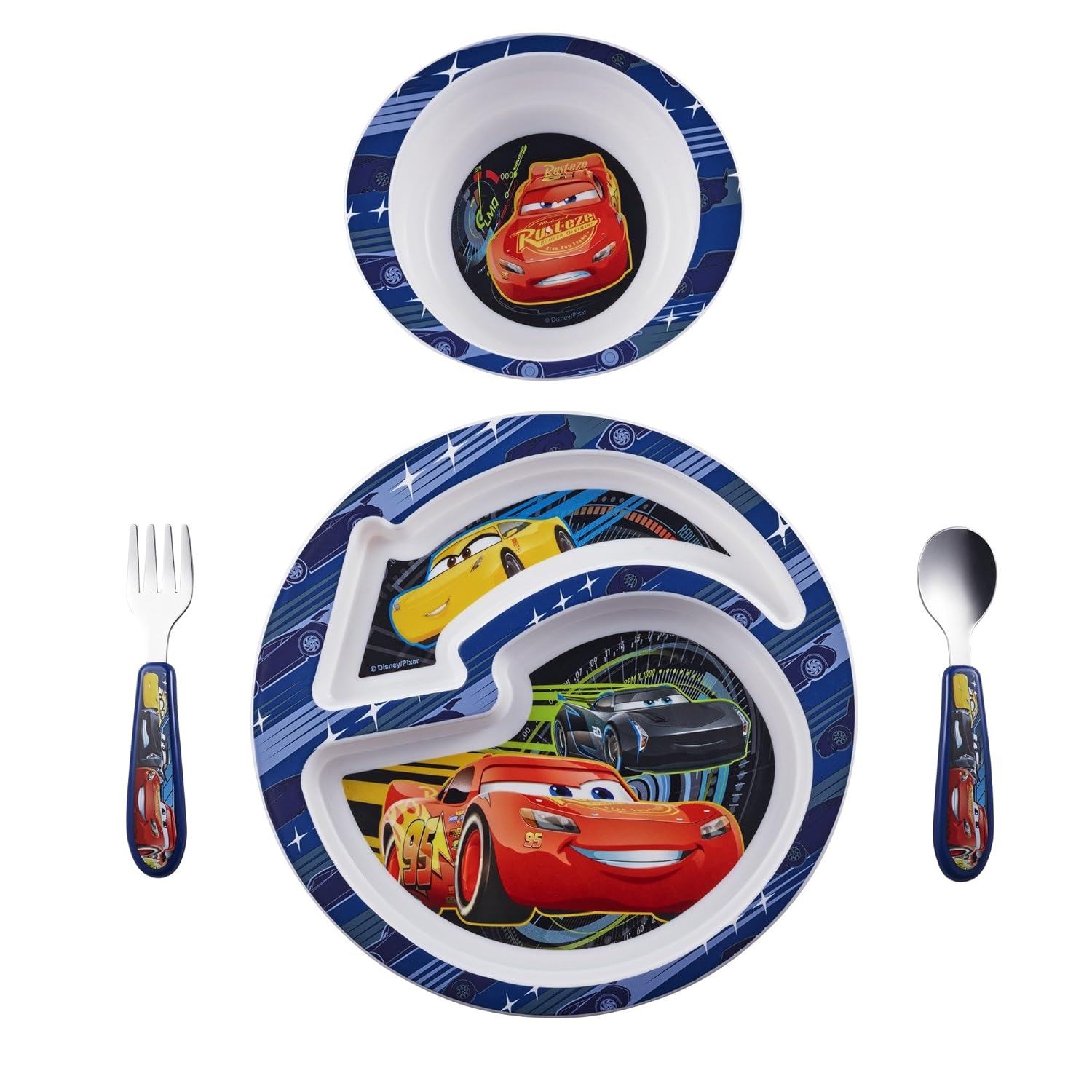 The First Years Disney/Pixar Cars Dinnerware Set - Toddler Plates and 