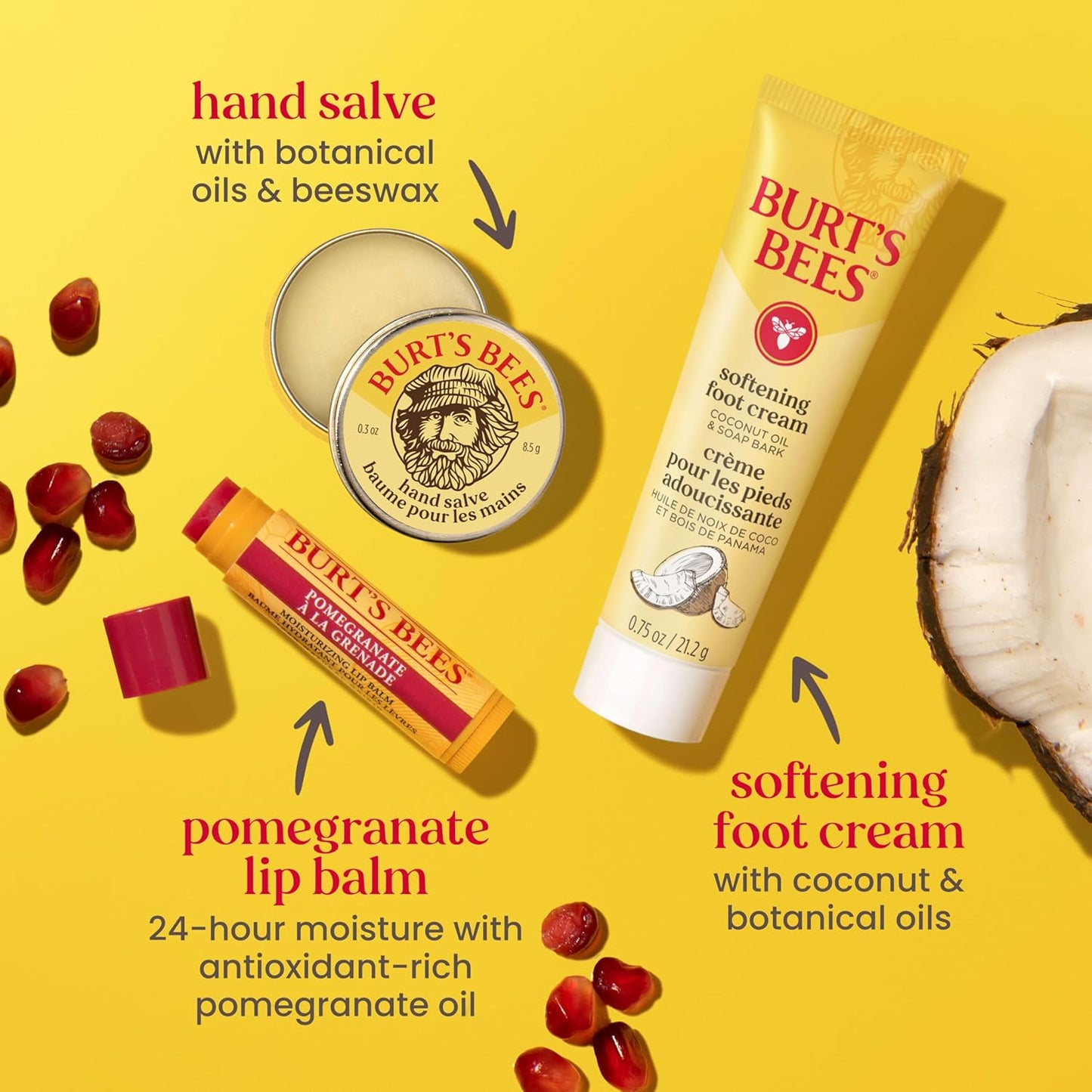 Burt's Bees Gifts Ideas, Tips and Toes Kit, 6 Travel Size Products - P