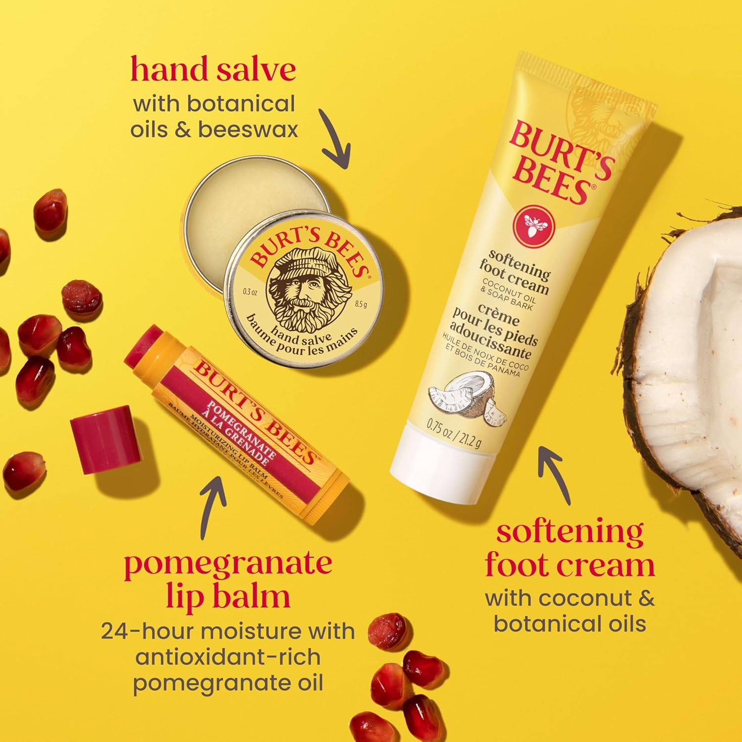 Burt's Bees Gifts Ideas, Tips and Toes Kit, 6 Travel Size Products - P