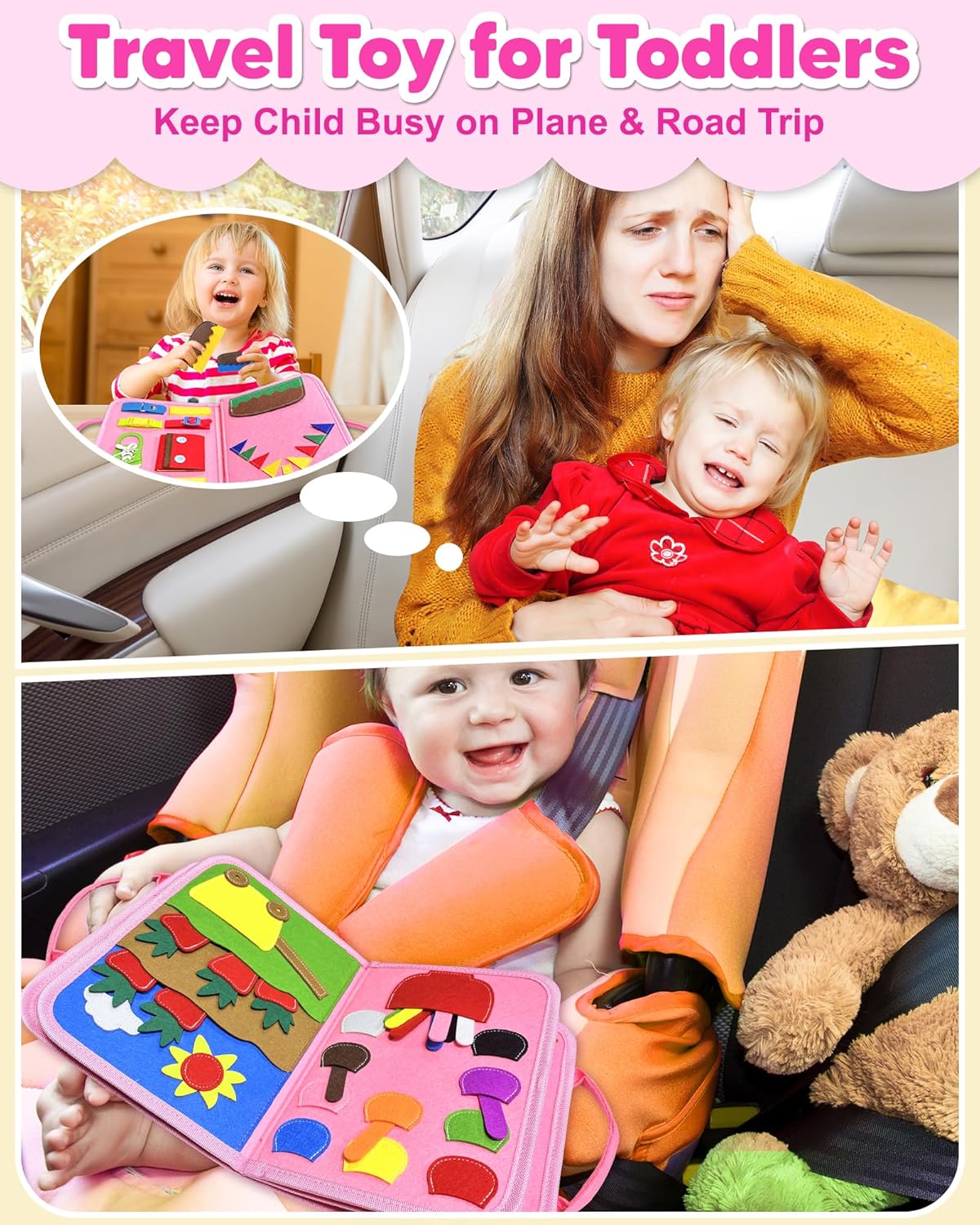 Exorany Busy Board Montessori Toys for Toddler Girl Birthday Gifts, Bu