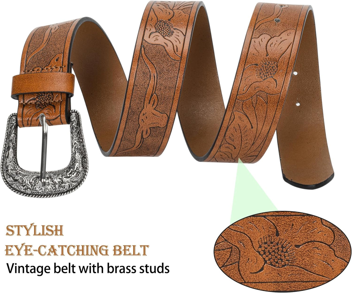 INOGIH Adjustable-Vintage-Western-Cowboy-Belt Women Men - Cowboy-Style