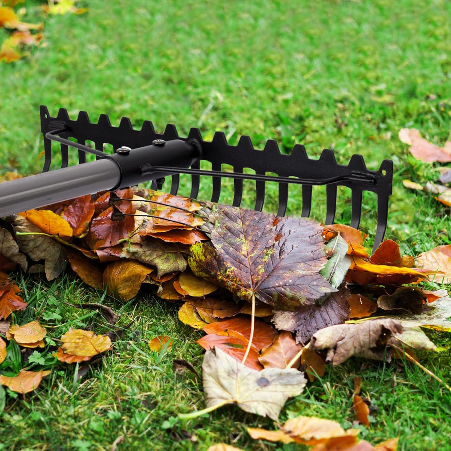 Walensee 5.4FT Bow Rake Heavy Duty Garden Rake with Stainless Steel Ha