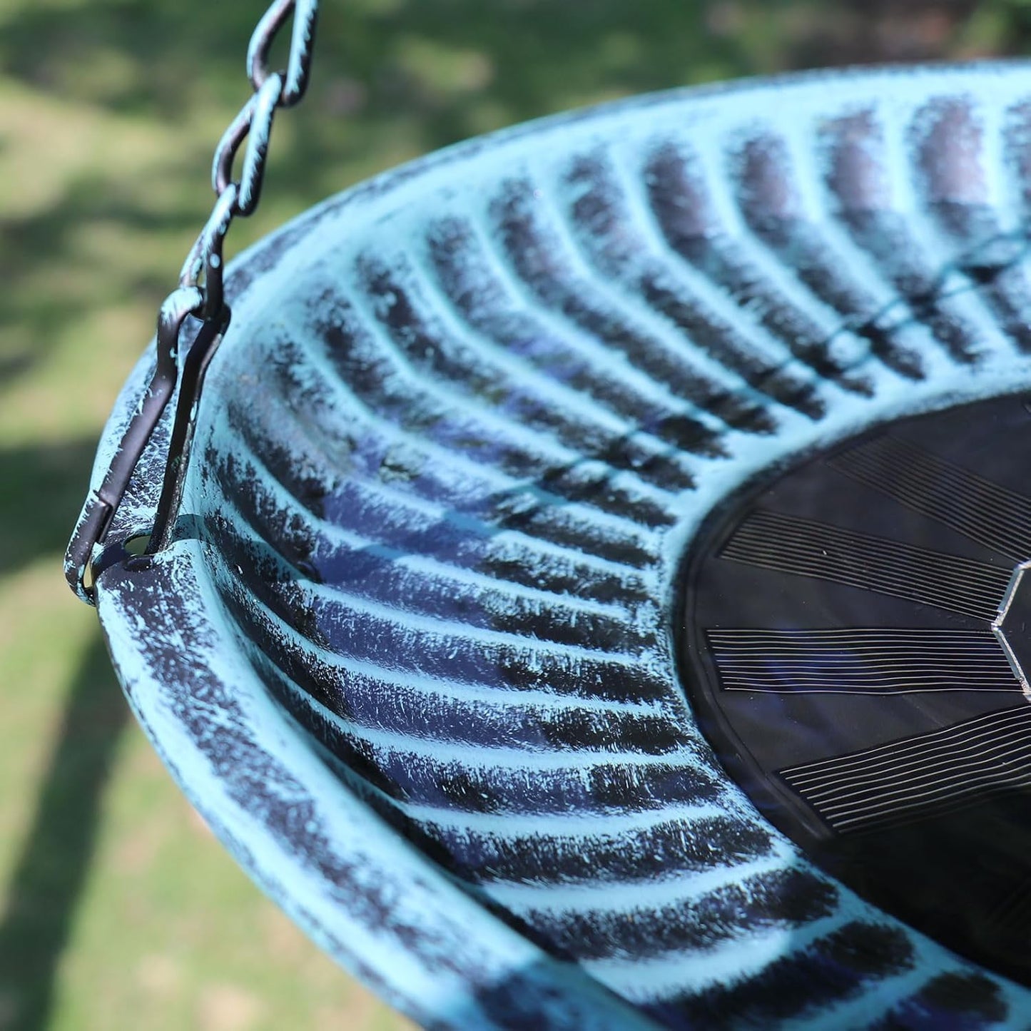 12.3" Hanging Bird Bath with Solar Fountain Bird Bath Bubbler，Birdbath Fountain for Garden Patio Decor,Blue