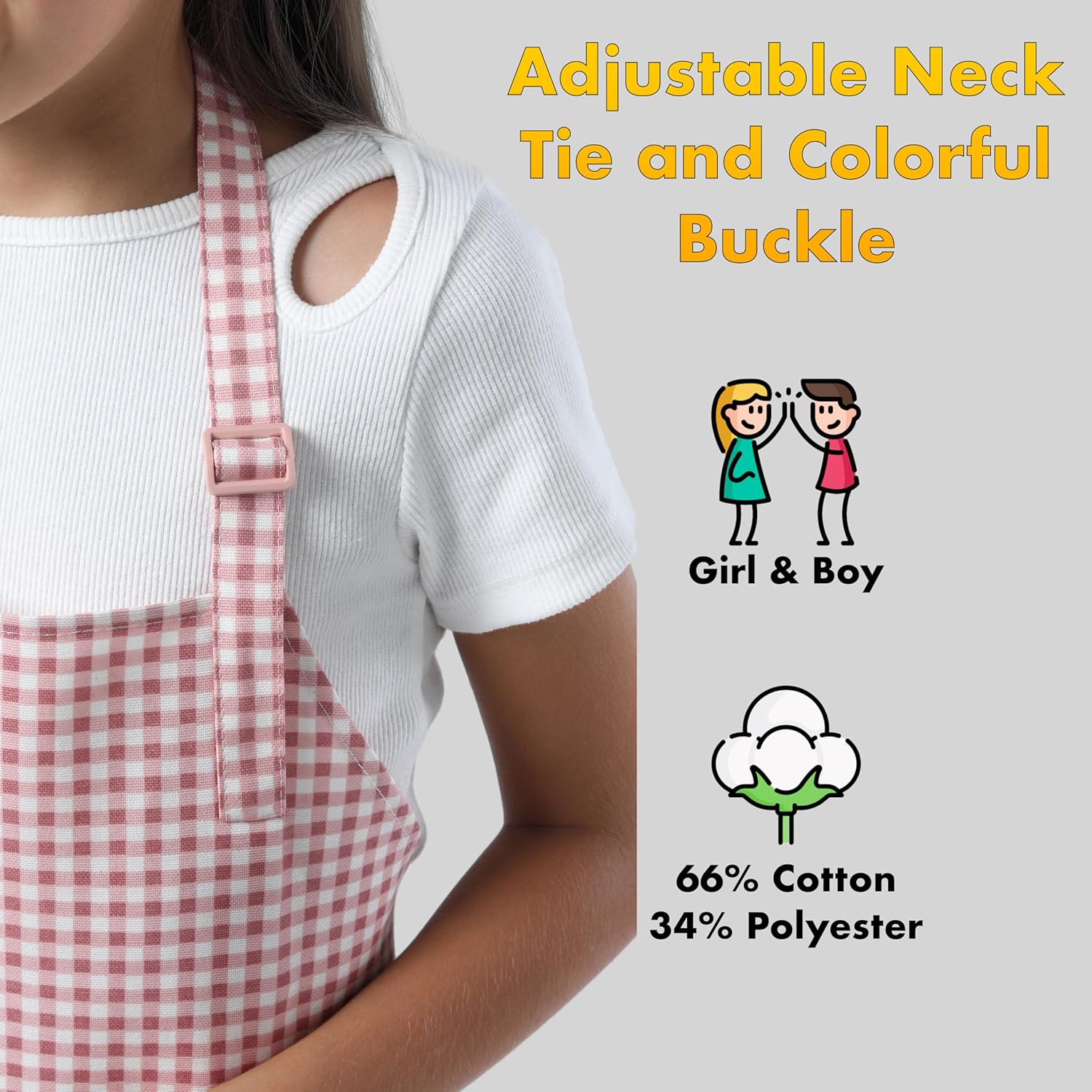 Kids Aprons for Cooking Waterdrop Resistant Aprons for Girl & Boy Todd