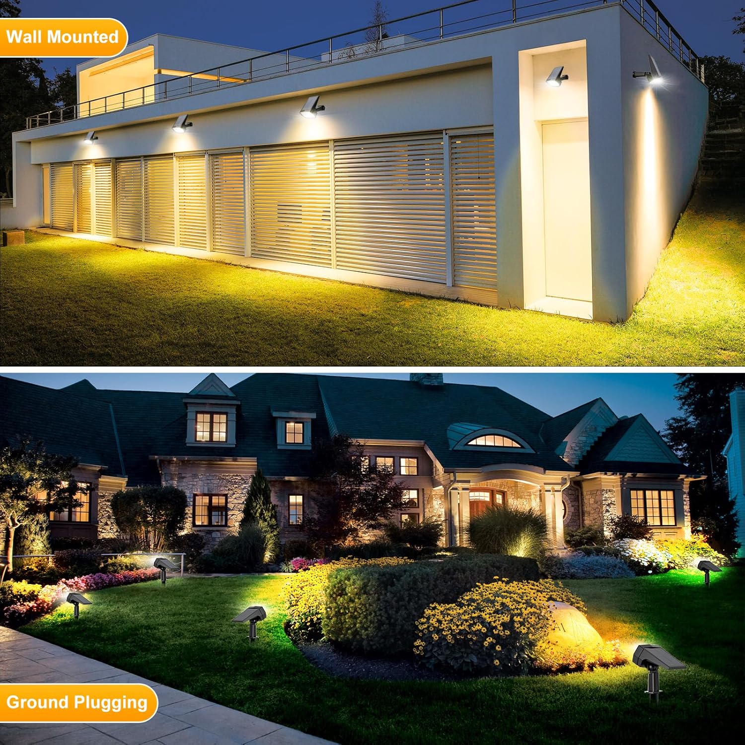 Fabrito Solar Spot Lights Outdoor Waterproof, 72 LEDs Landscape Spotli