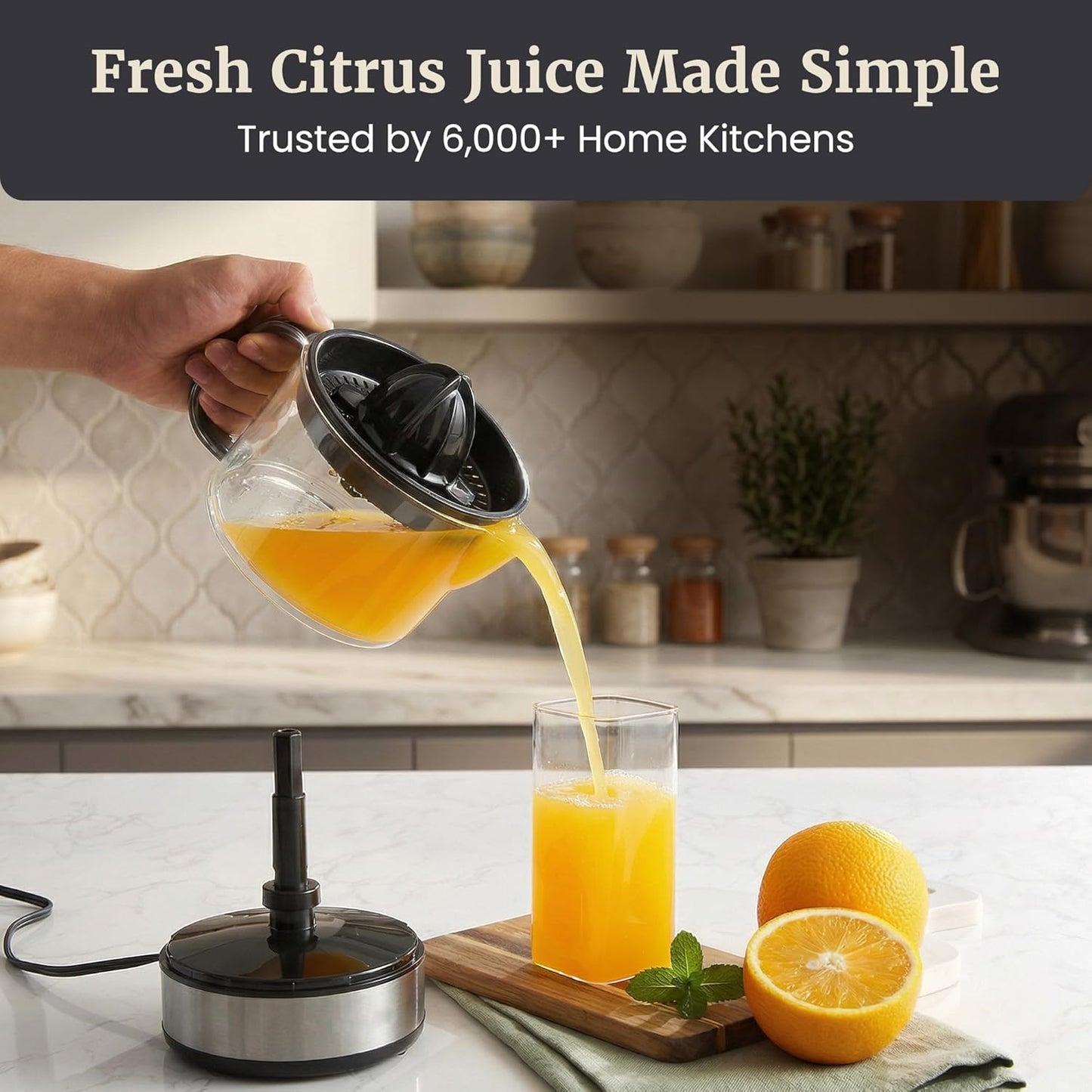 Elite Gourmet ETS623 BPA-Free 40-Watt Electric Citrus Juicer, Compact,
