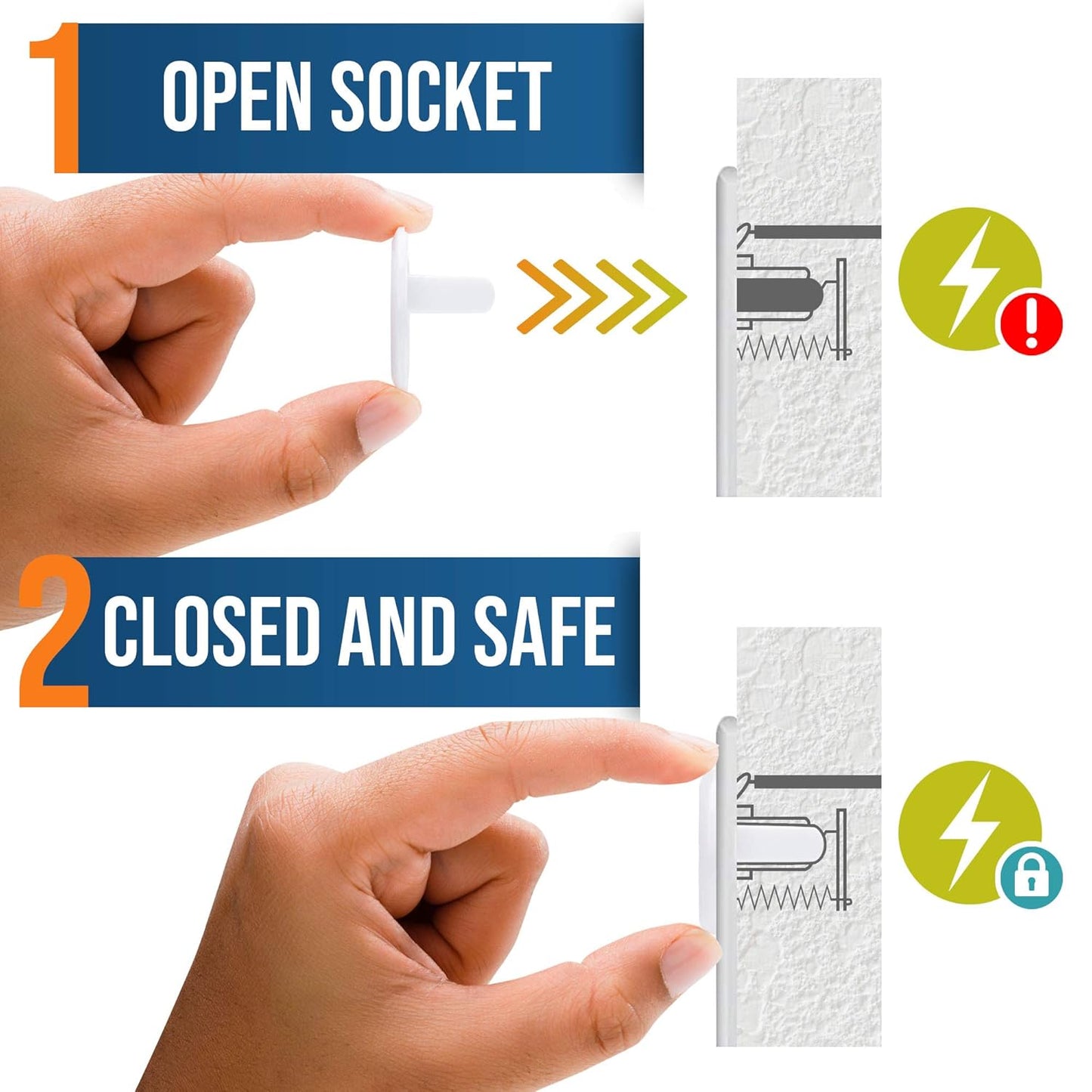 Clear Outlet Covers (50 Pack) Value Pack – Baby Safety Outlet Plug Cov