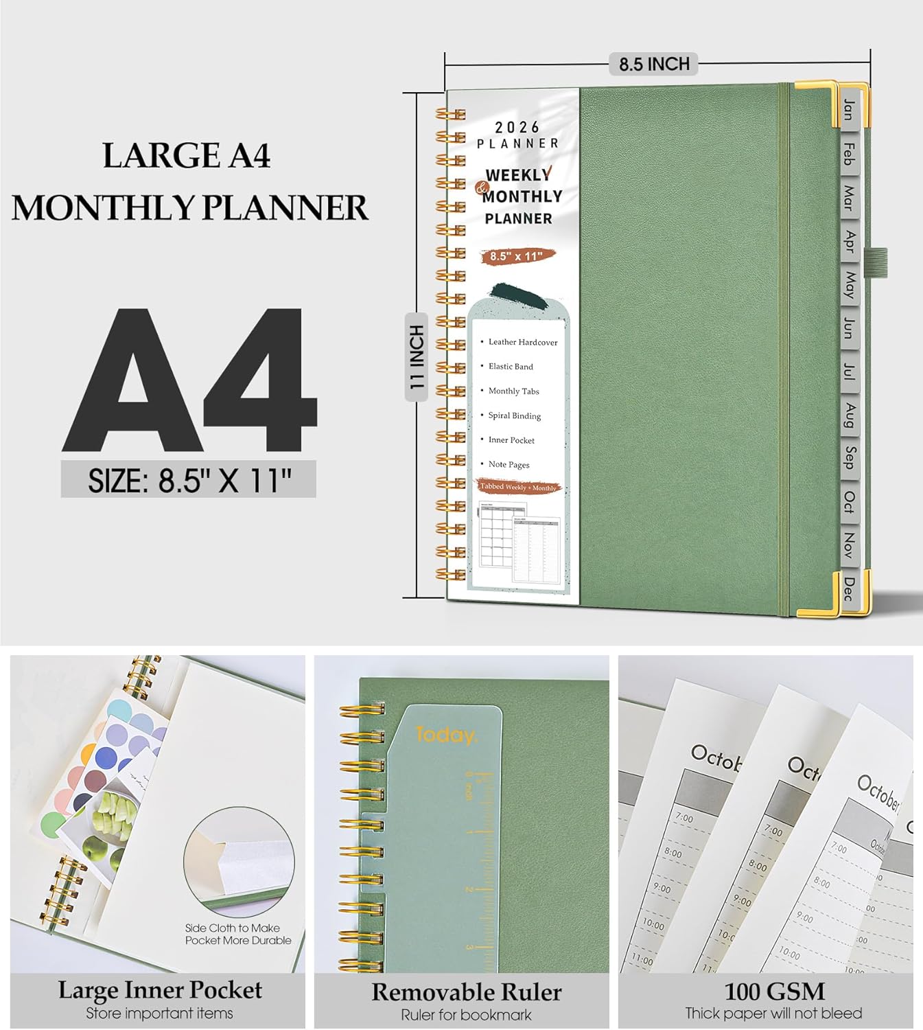 2026 Planner, Weekly and Monthly Calendar Planner from January 2026 - 