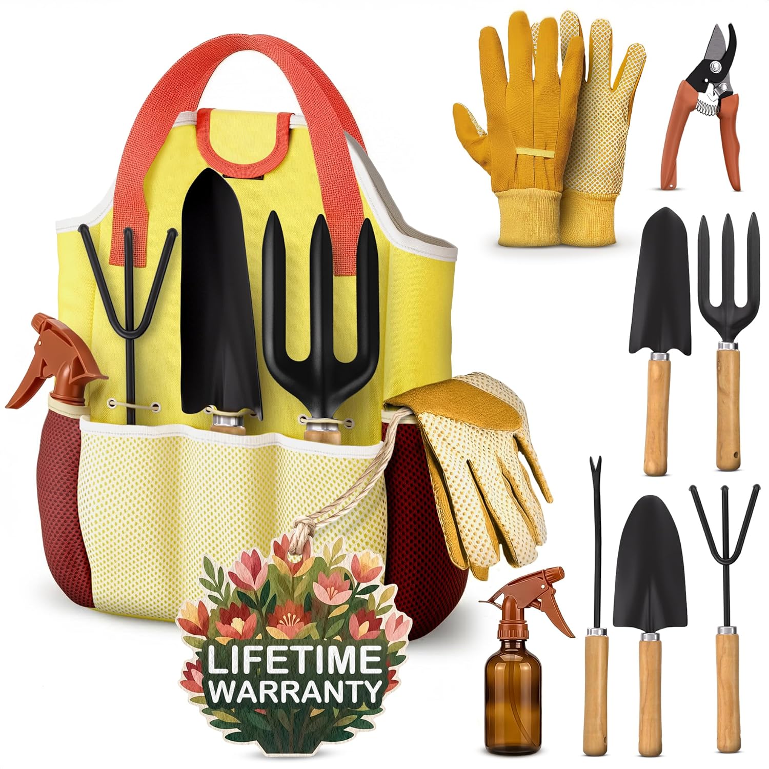 10 Pcs Gardening Tool Set for Women – All-in-One Garden Tools Set with