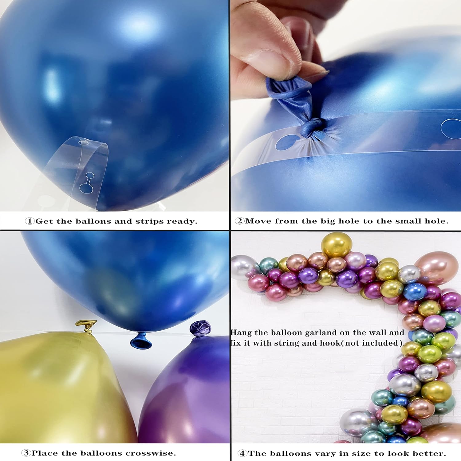 Colorful Party Balloons 100pcs 12inch Chrome Metallic Helium Balloons 