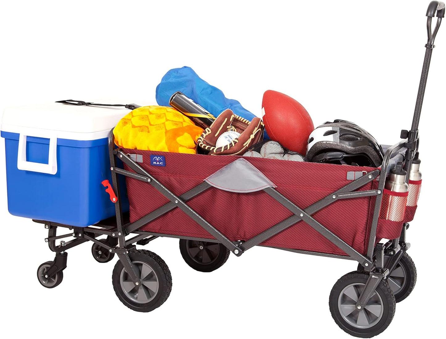 MacSports Collapsible Folding Outdoor Utility Tailgate Wagon with Carg