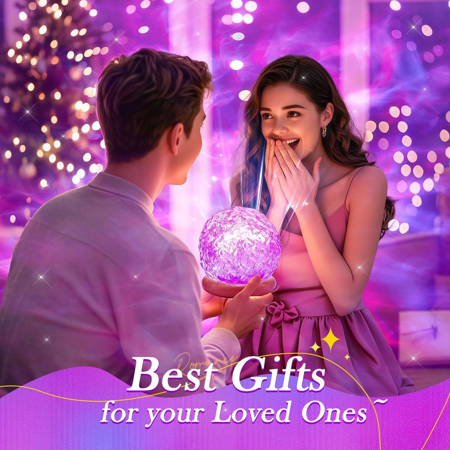 Mood Lighting Crystal Ball,18 Colors Northern Lights Projector & Aurora Light Projector for Bedroom, Dimmable Projector Night Light,Remote Ambient Lighting,Cute Room Decor for Teen Girls Birthday Gift