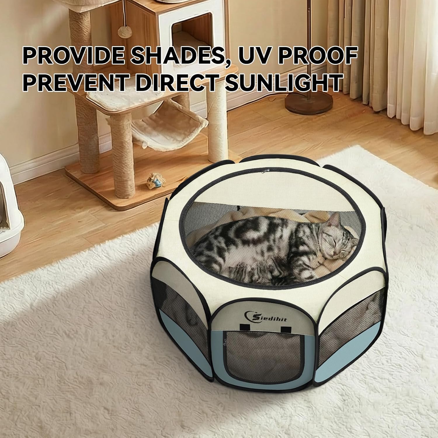Dog Cat Playpen, Puppy Pet Playpen Indoor for Small Dog Crate Tent Cag