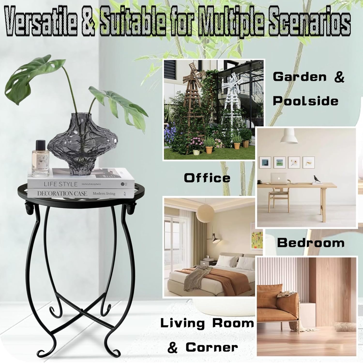 Plant Stand Indoor Outdoor, Metal Plant Stand for Indoor Plants Iron A