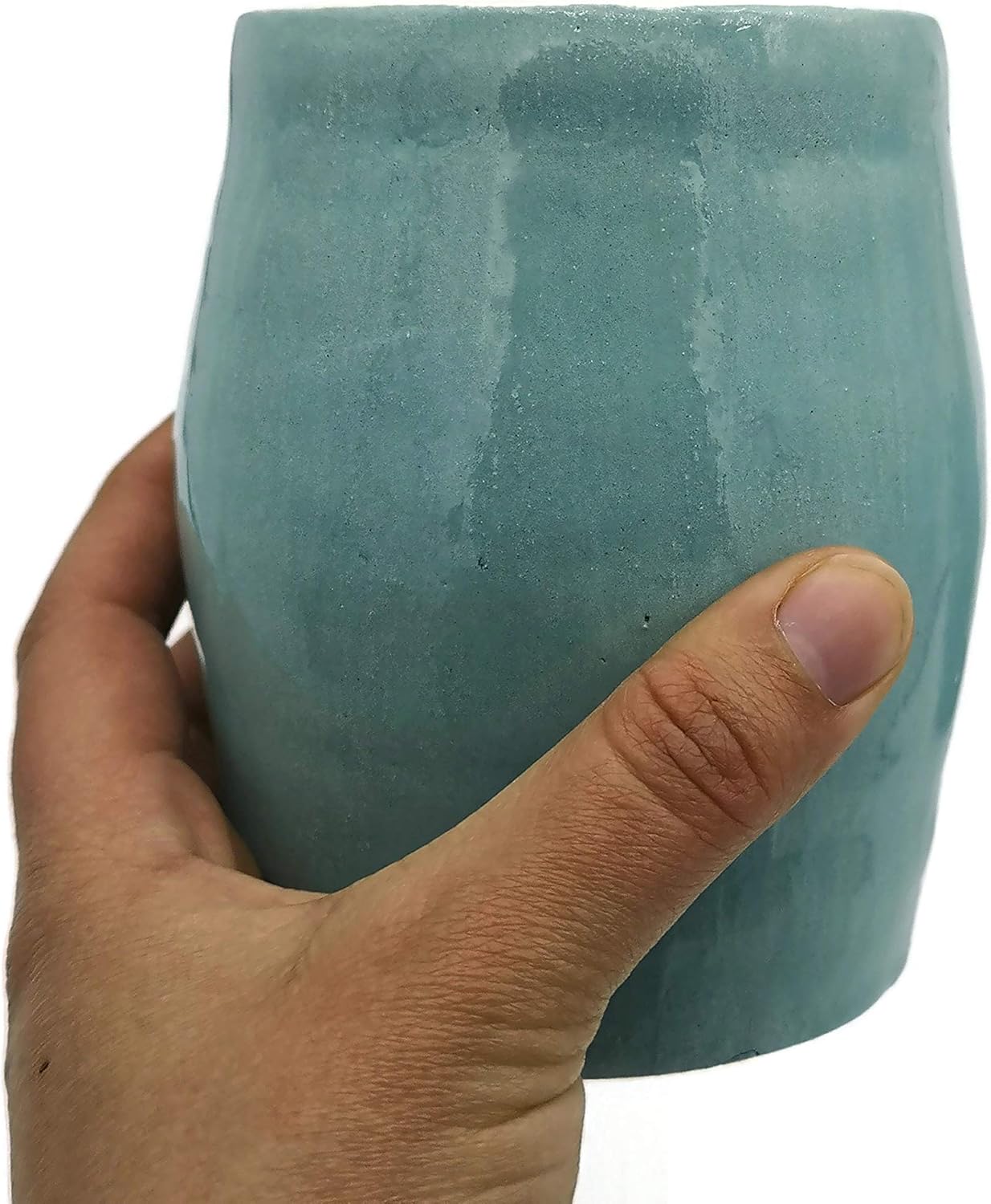 Turquoise Ceramic Planter with Drainage, Crock Cutlery or Utensil Hold