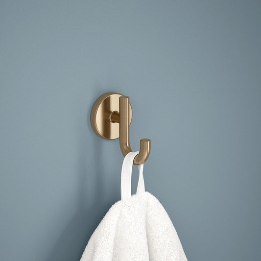 Delta Trinsic (1-Pack) Towel Hooks Champagne Bronze Single Bathroom Hooks Wall Mounted for Robes & Towels Hand Towel Hook Holder Kitchen, Bathroom Accessories