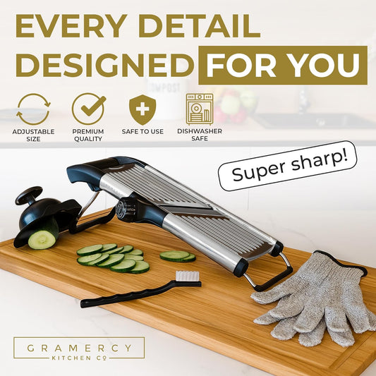 Gramercy Adjustable Mandoline Food Slicer, Mandoline Slicer for Kitche