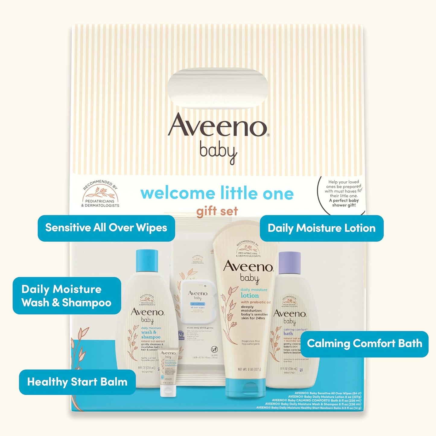 Aveeno Baby Welcome Little One Gift Set, Skincare Set with Nourishing 