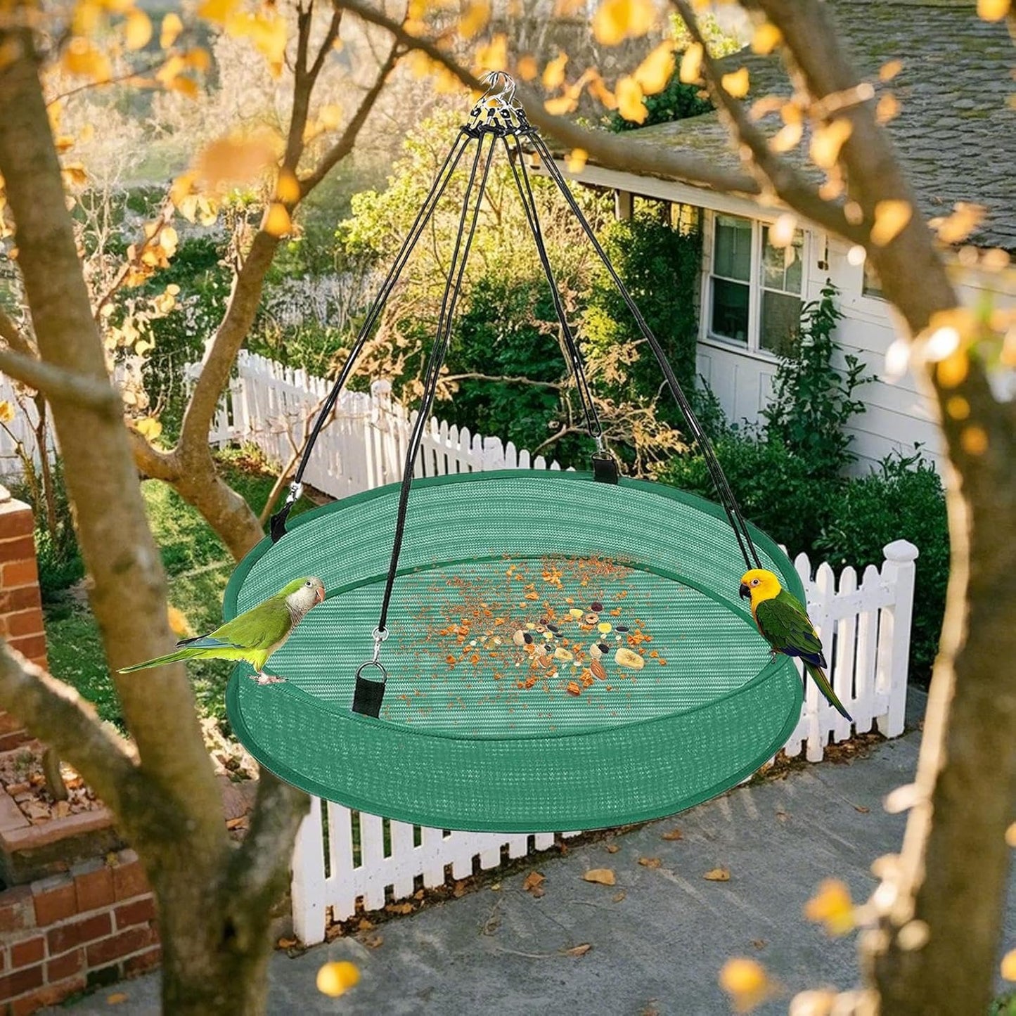 Bird Feeder Tray - Humming Bird Feeder, Weatherproof Feeding Device, Heavy Duty Catcher Tray, Excellent Outdoor Birds Supplies, Interactive Goldfinches Sparrows Finches Chickadees Use 50x50x10cm