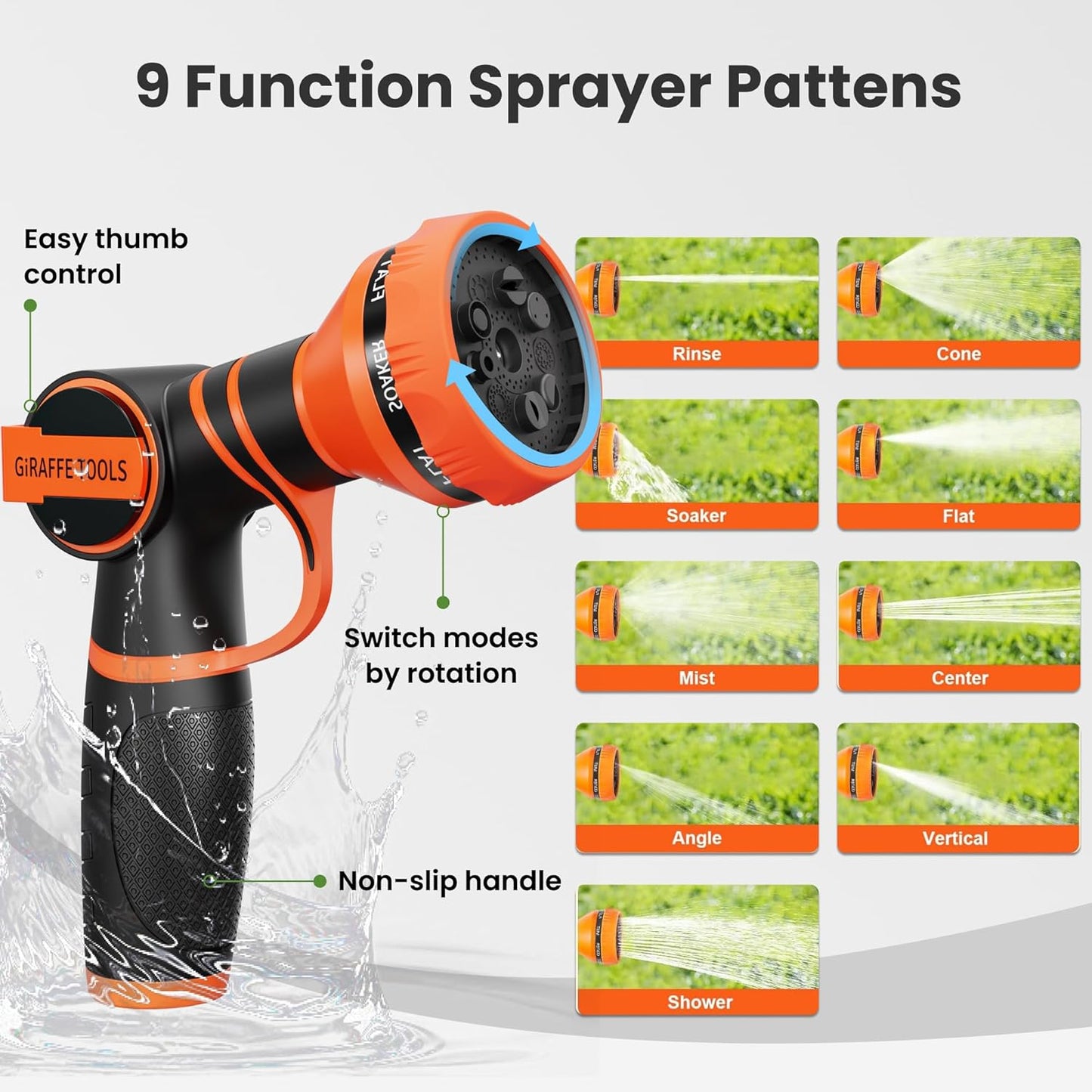 Giraffe Tools Garden Hose 50ft x 3/4", 304 Stainless Steel Metal Water