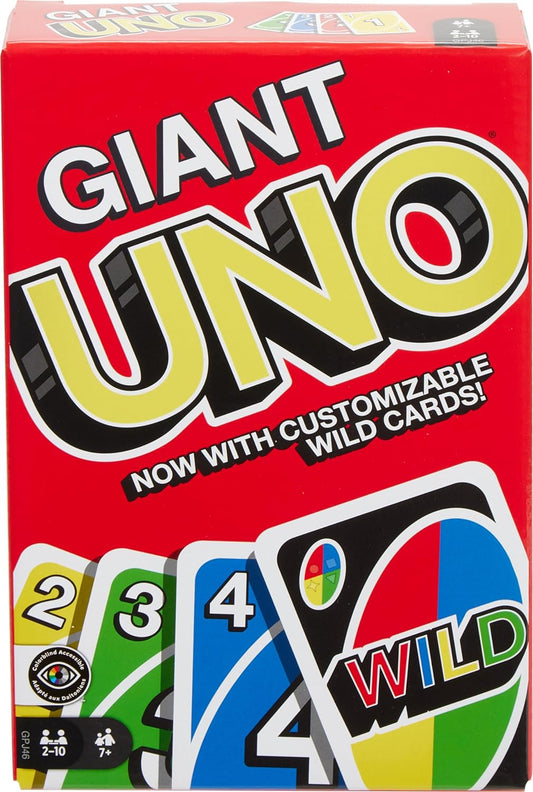 Mattel Games Giant UNO Card Game for Kid, Adult & Families, Color Blin