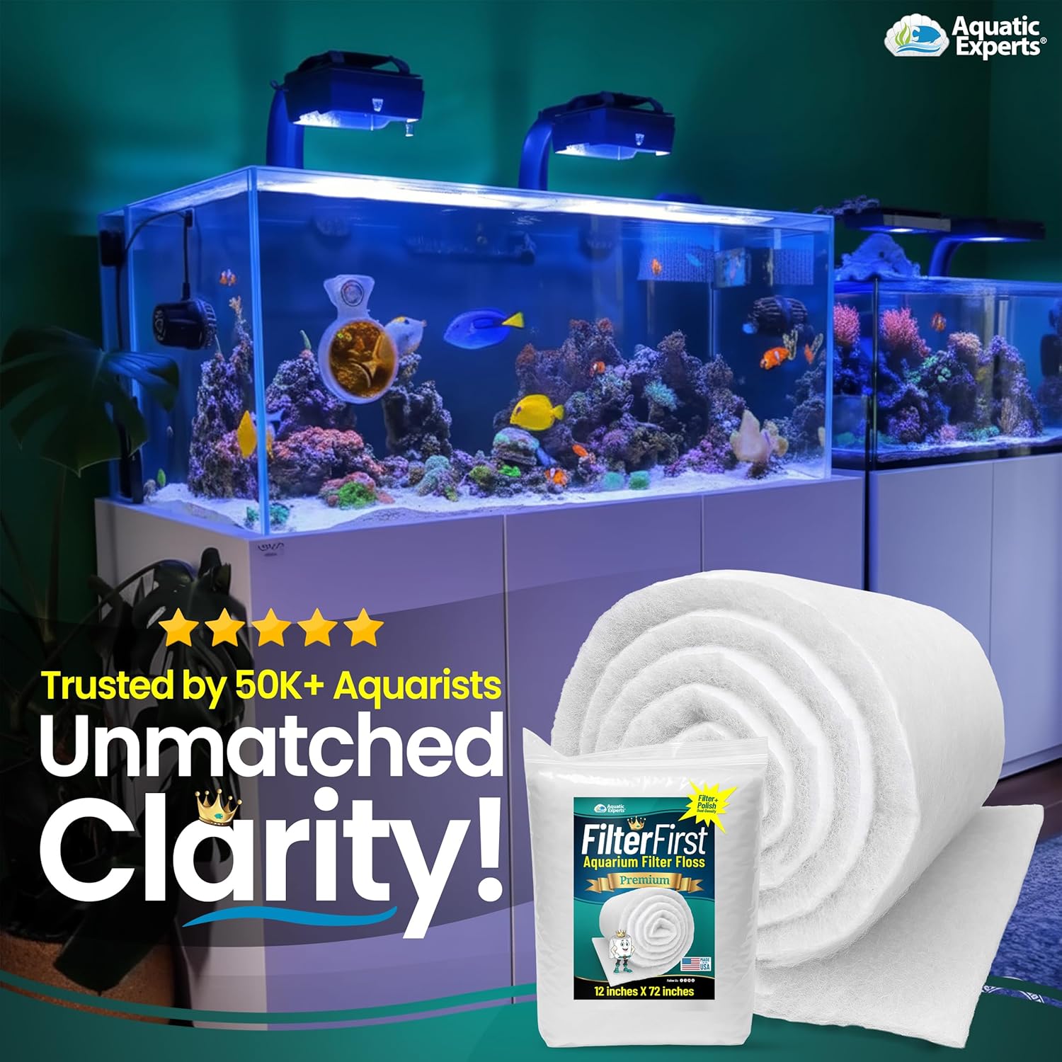 Aquatic Experts Aquarium Filter Floss for Fish Tank Filters - FilterFi
