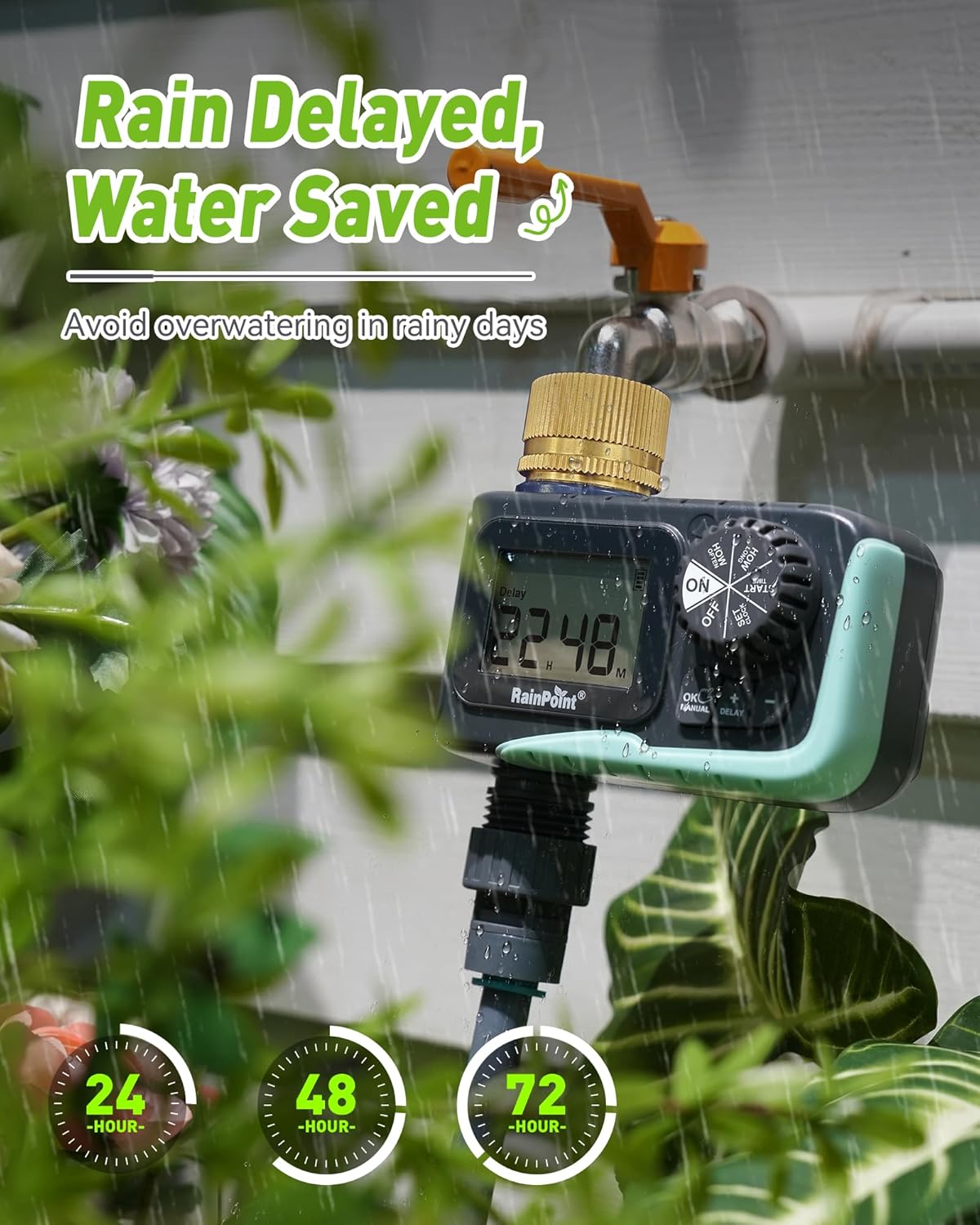 RAINPOINT Sprinkler Timer Outdoor,Programmable Water Timer for Garden 