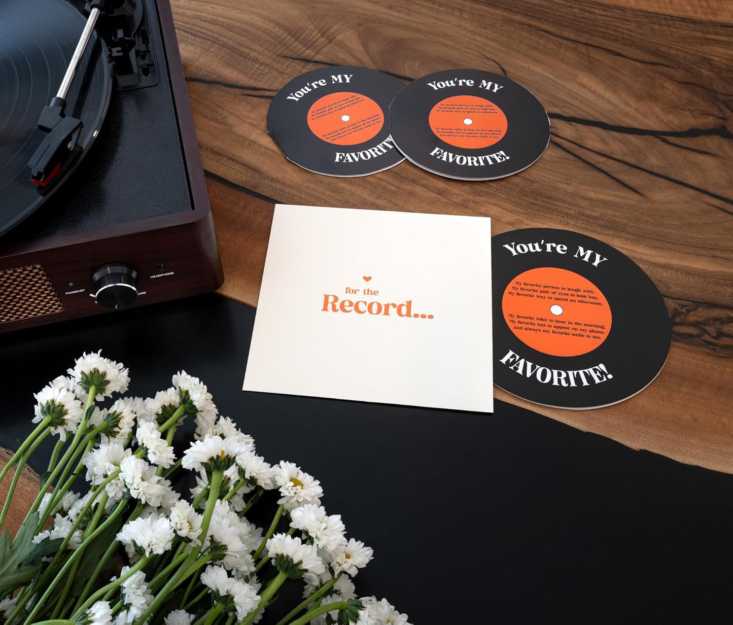 Anniversary card for Him or Her | Gift for Husband or Wife, Boyfriend or Girlfriend | Valentine's Day Card for men and women | For the Record Love Card