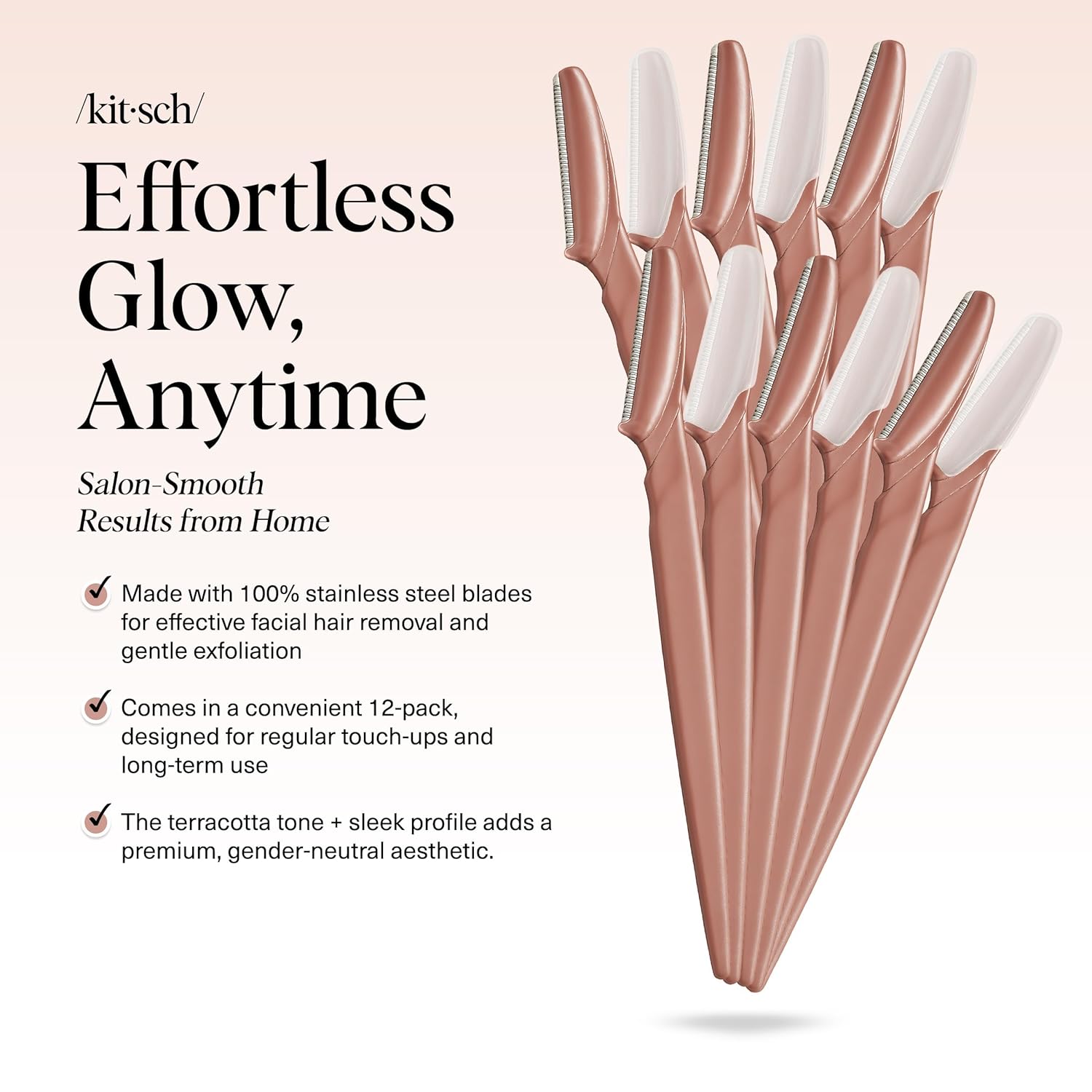 Kitsch Dermaplane Razor for Women Face – Face Razors for Women & Men, 