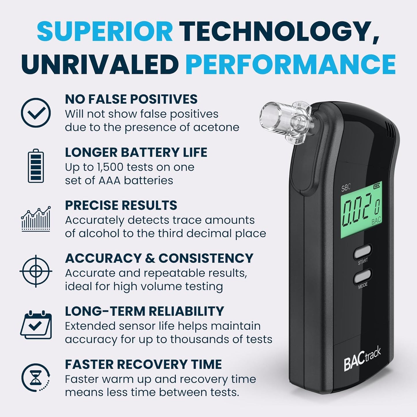 BACtrack S80 Breathalyzer | Professional-Grade Accuracy | DOT & NHTSA 